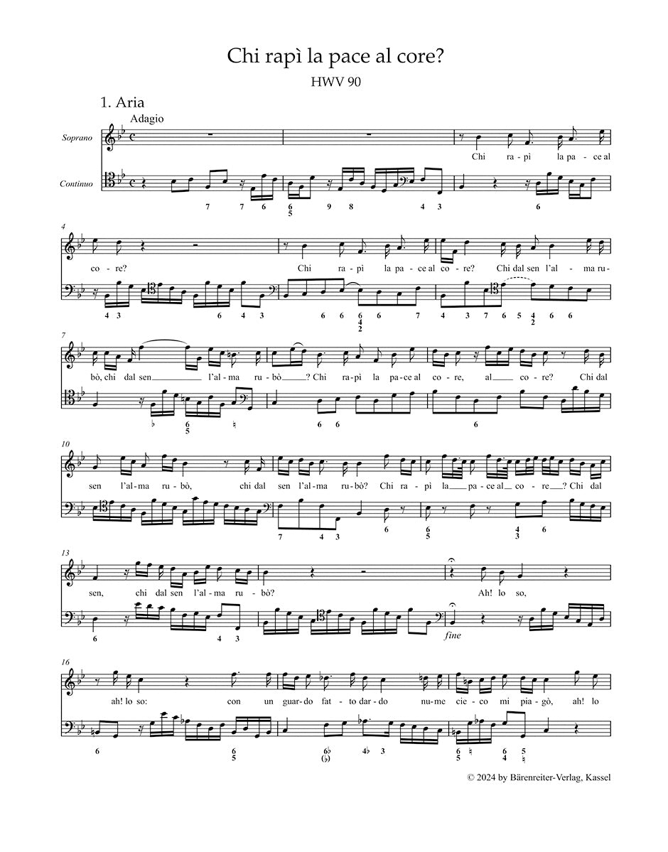 Handel: Cantatas for solo voice and basso continuo