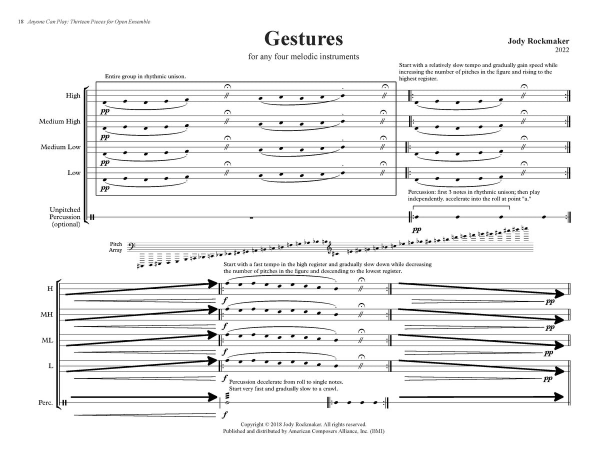 Anyone Can Play: 13 Pieces for Open Ensemble