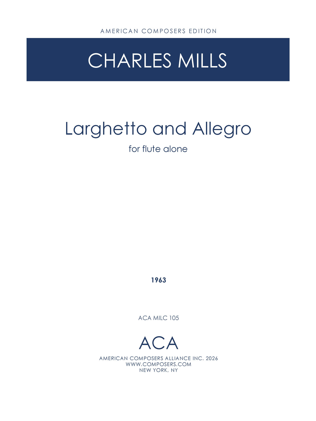 Mills: Larghetto and Allegro