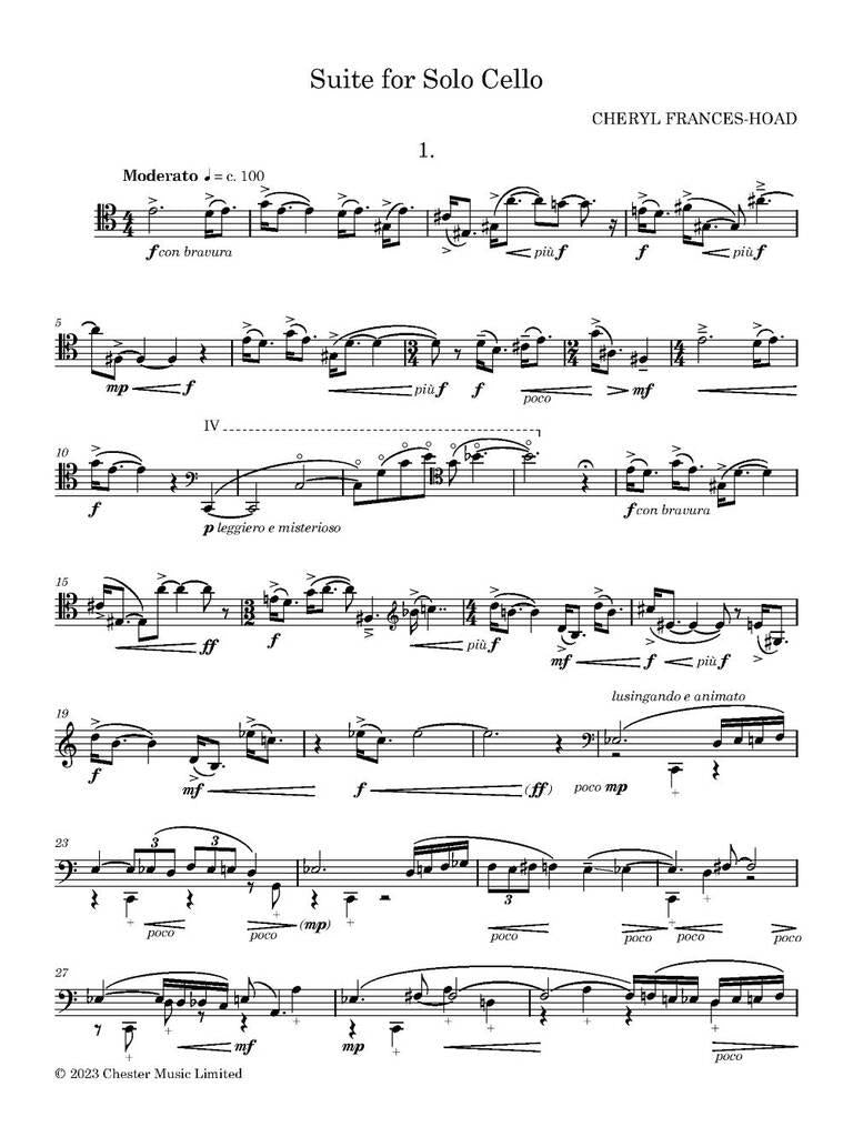 Frances-Hoad: Suite for Solo Cello