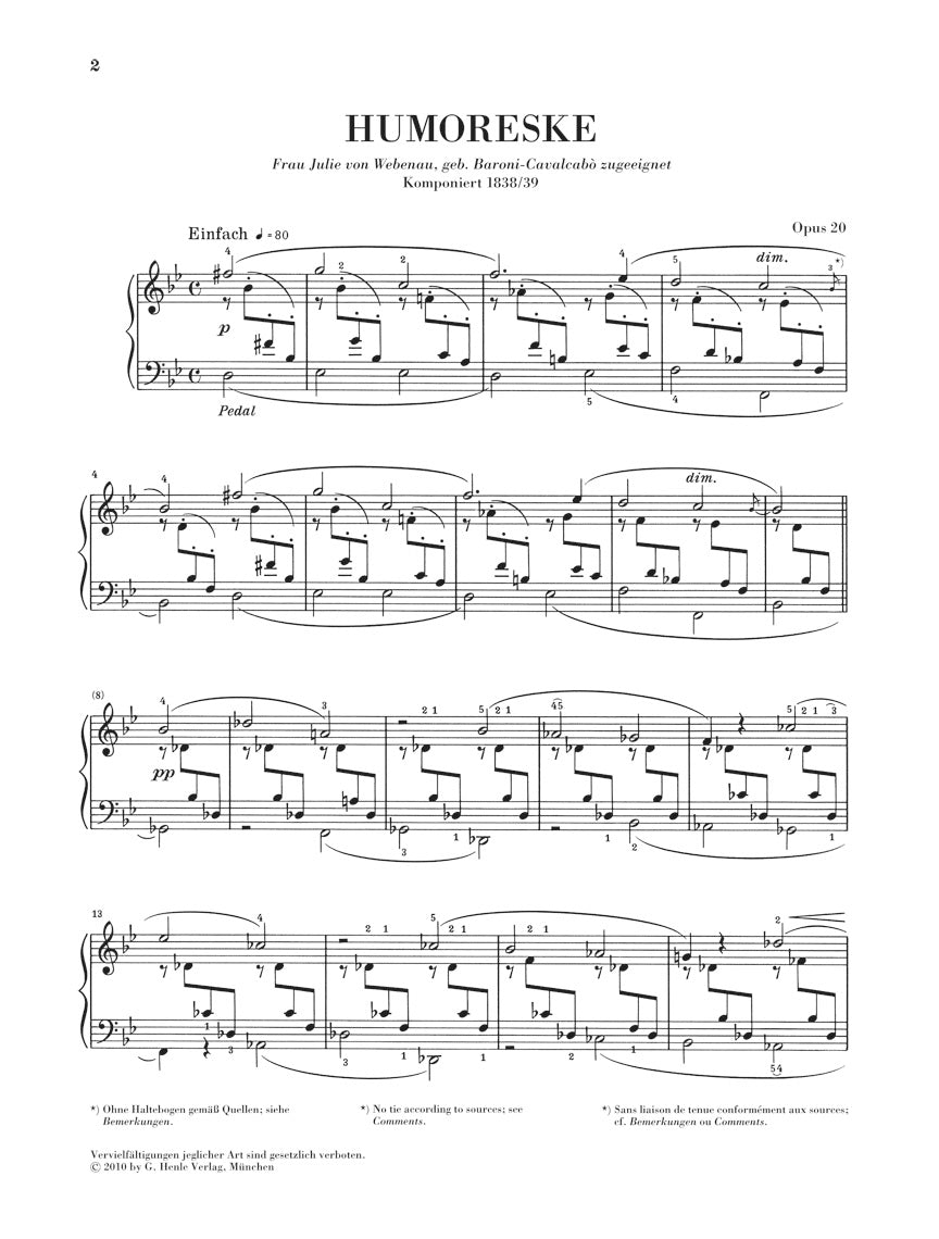 Schumann: Humoresque in B-flat Major, Op. 20