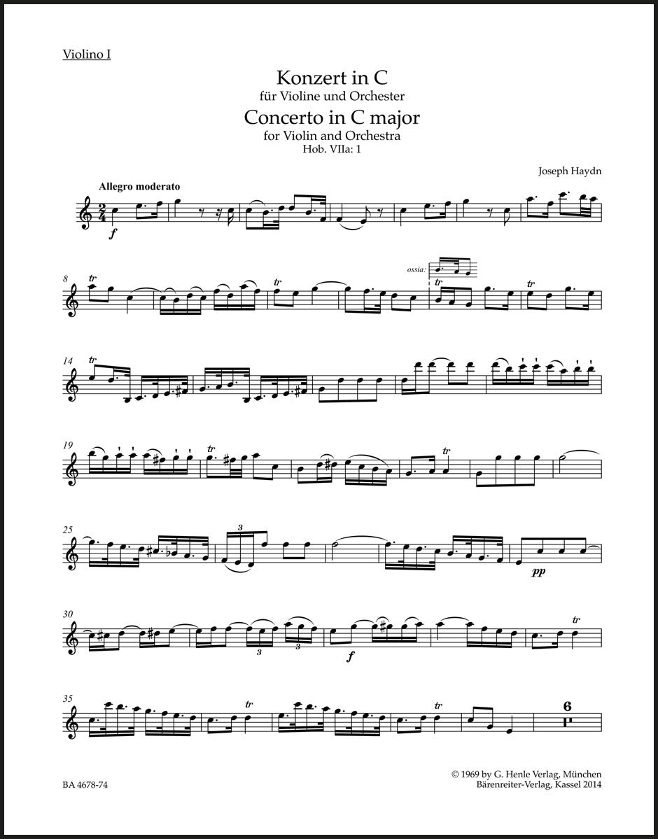 Haydn: Violin Concerto in C Major, Hob. VIIa:1