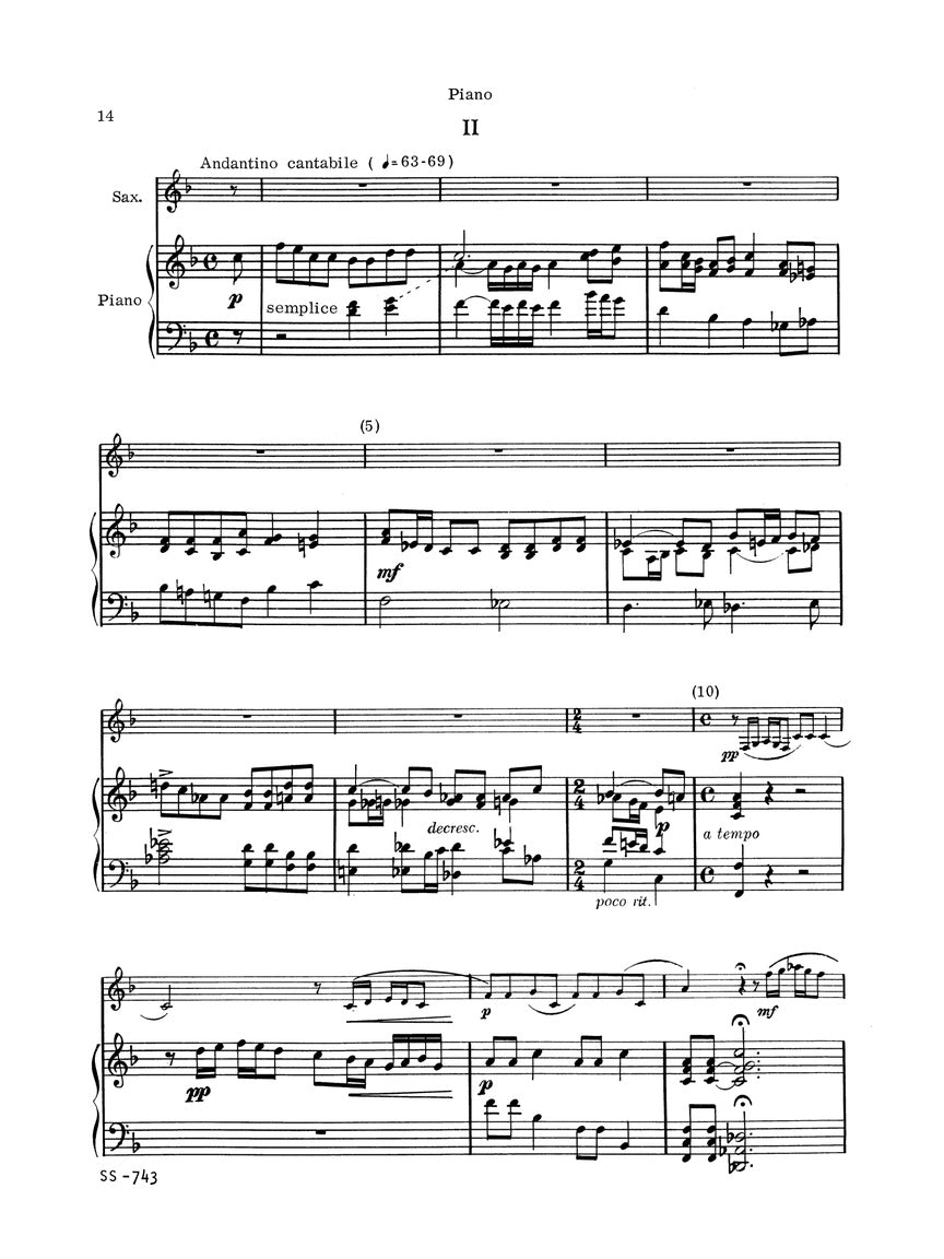 Lunde: Alto Saxophone Sonata