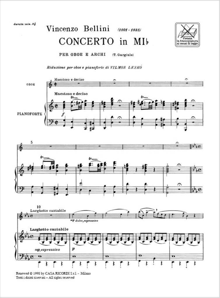 Bellini: Oboe Concerto in E-flat Major