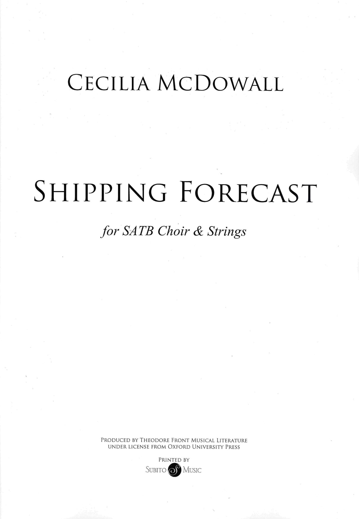 McDowall: Shipping Forecast