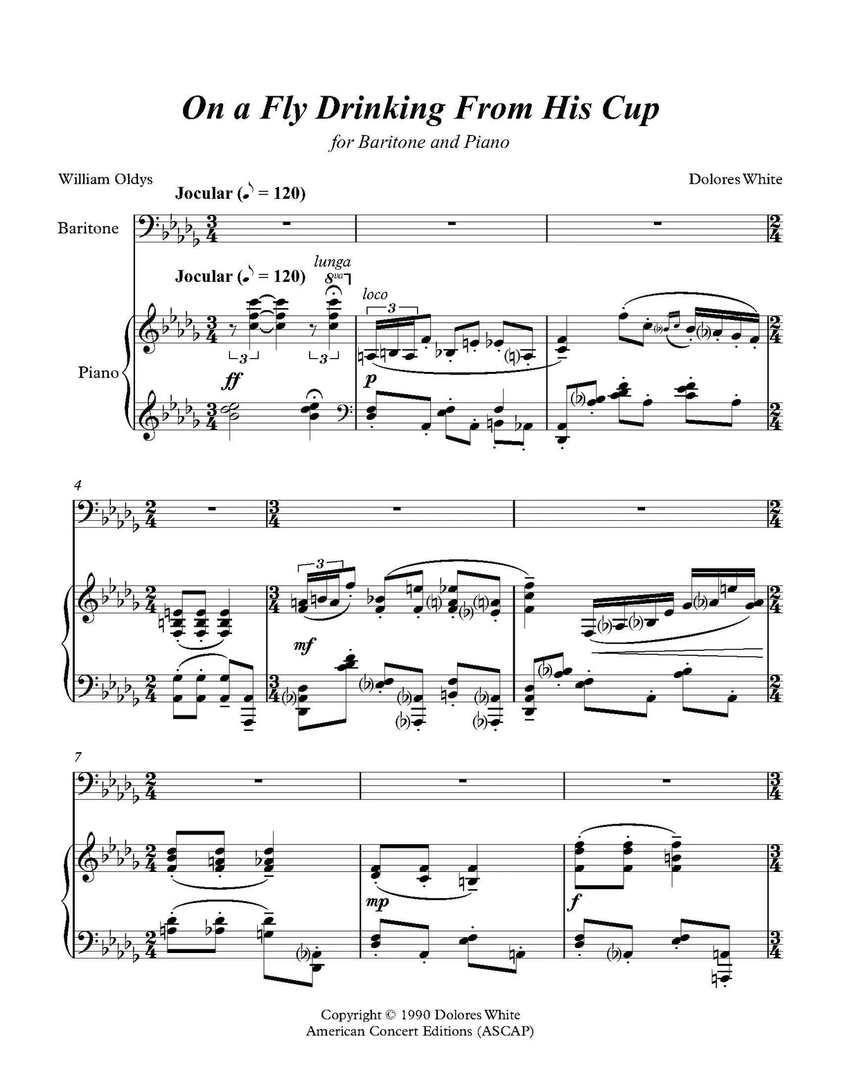 White: On a Fly Drinking From His Cup