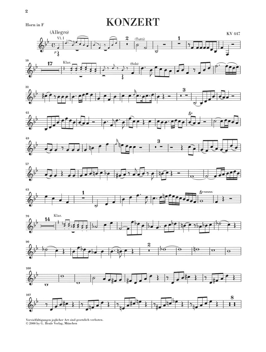 Mozart: Horn Concerto No. 3 in E-flat Major, K. 447