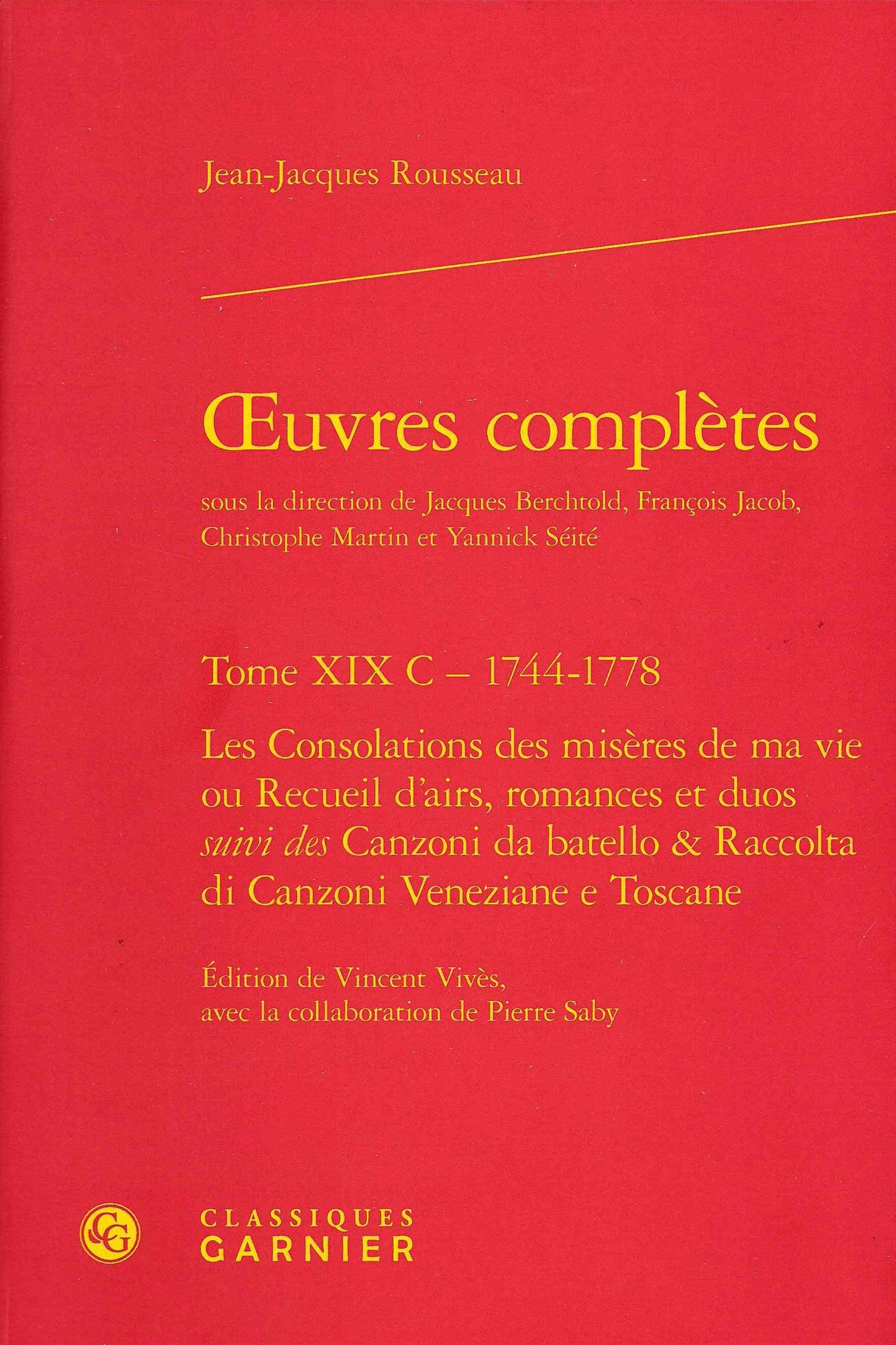 J.J.Rousseau: Les Consolations des misères de ma vie