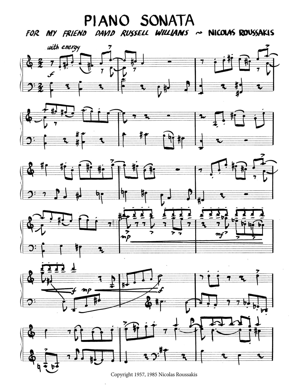 Roussakis: Piano Sonata