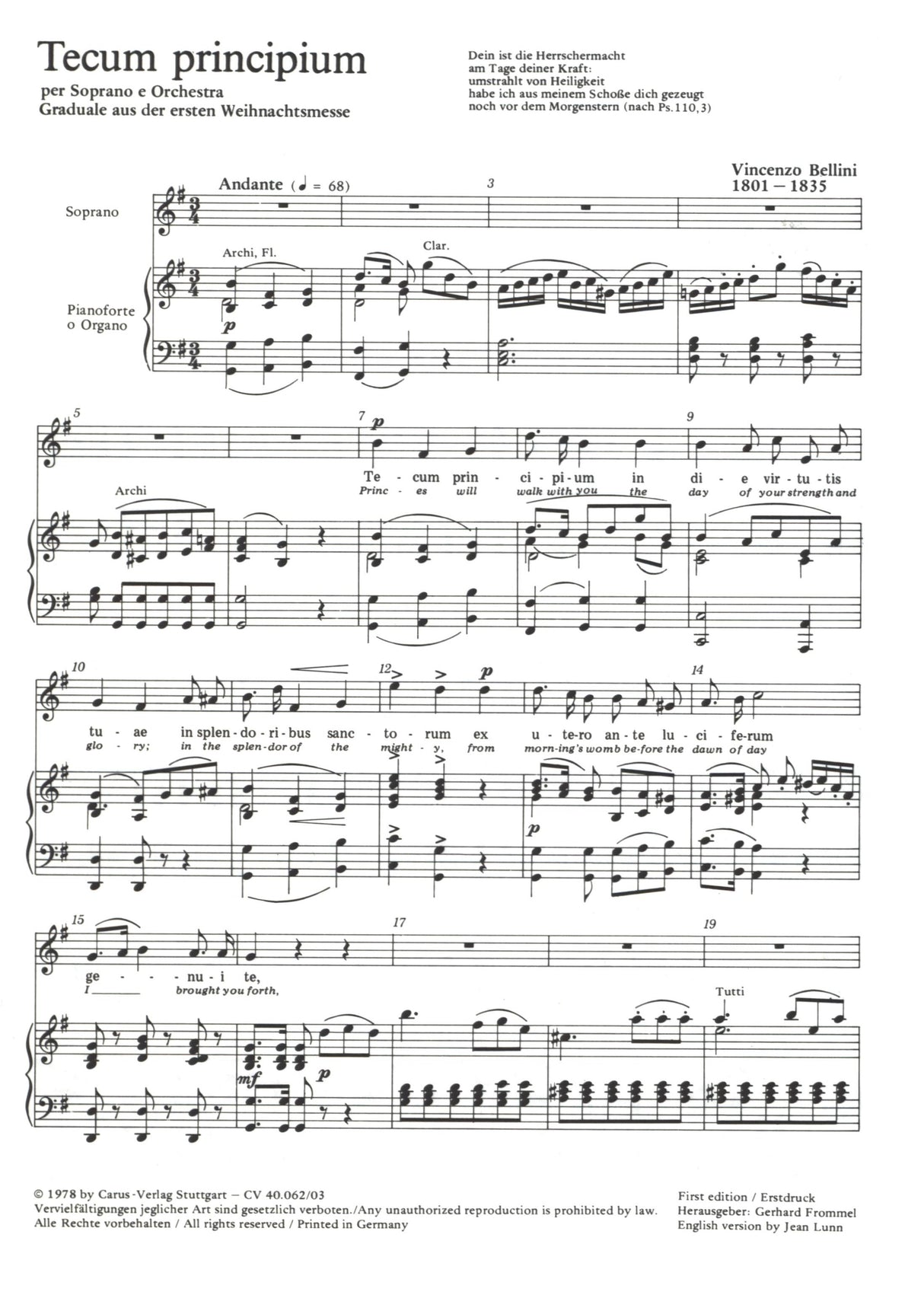 Bellini: Tecum principium