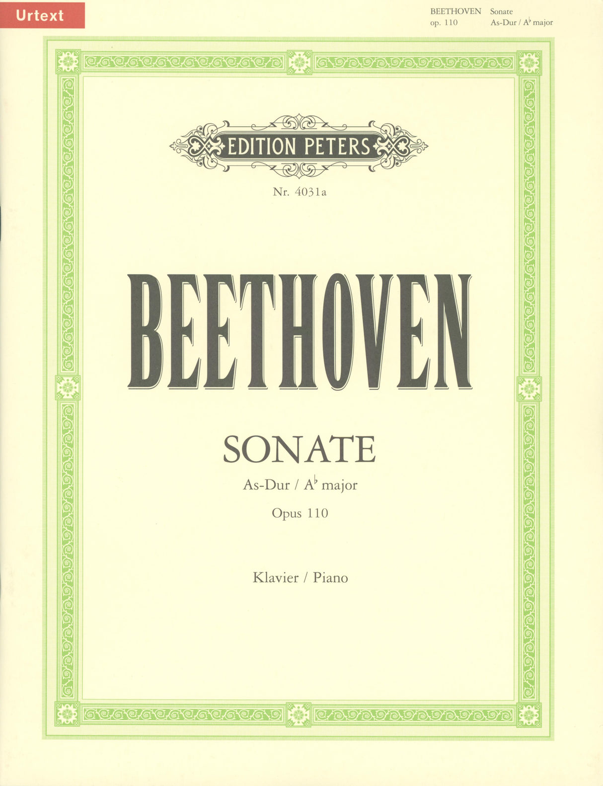 Beethoven: Piano Sonata No. 31 in A-flat Major, Op. 110