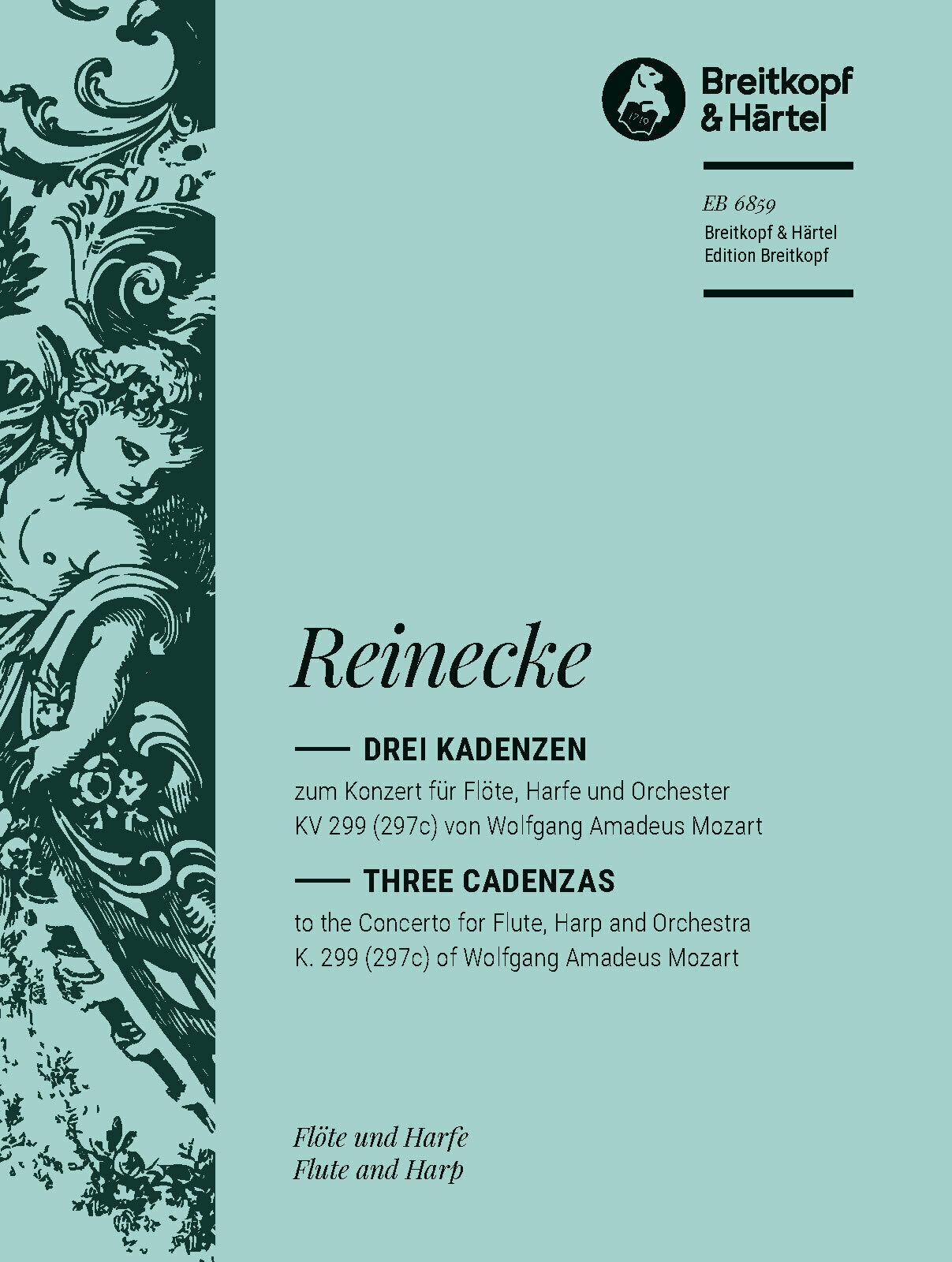 MUSICA  3冊 Reinecke: 3 Cadenzas for Mozart's Concerto for Flute & Harp, K