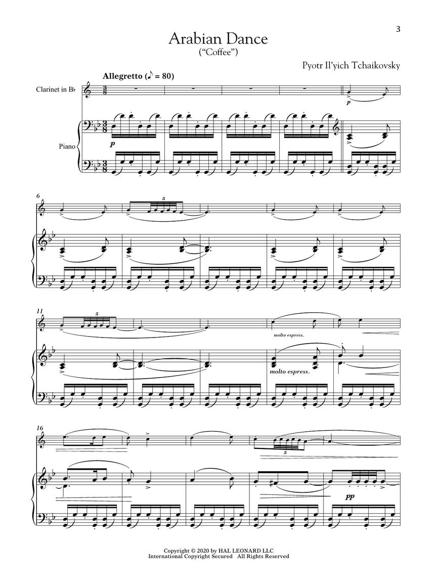 Tchaikovsky: The Nutcracker Suite (arr. for clarinet)