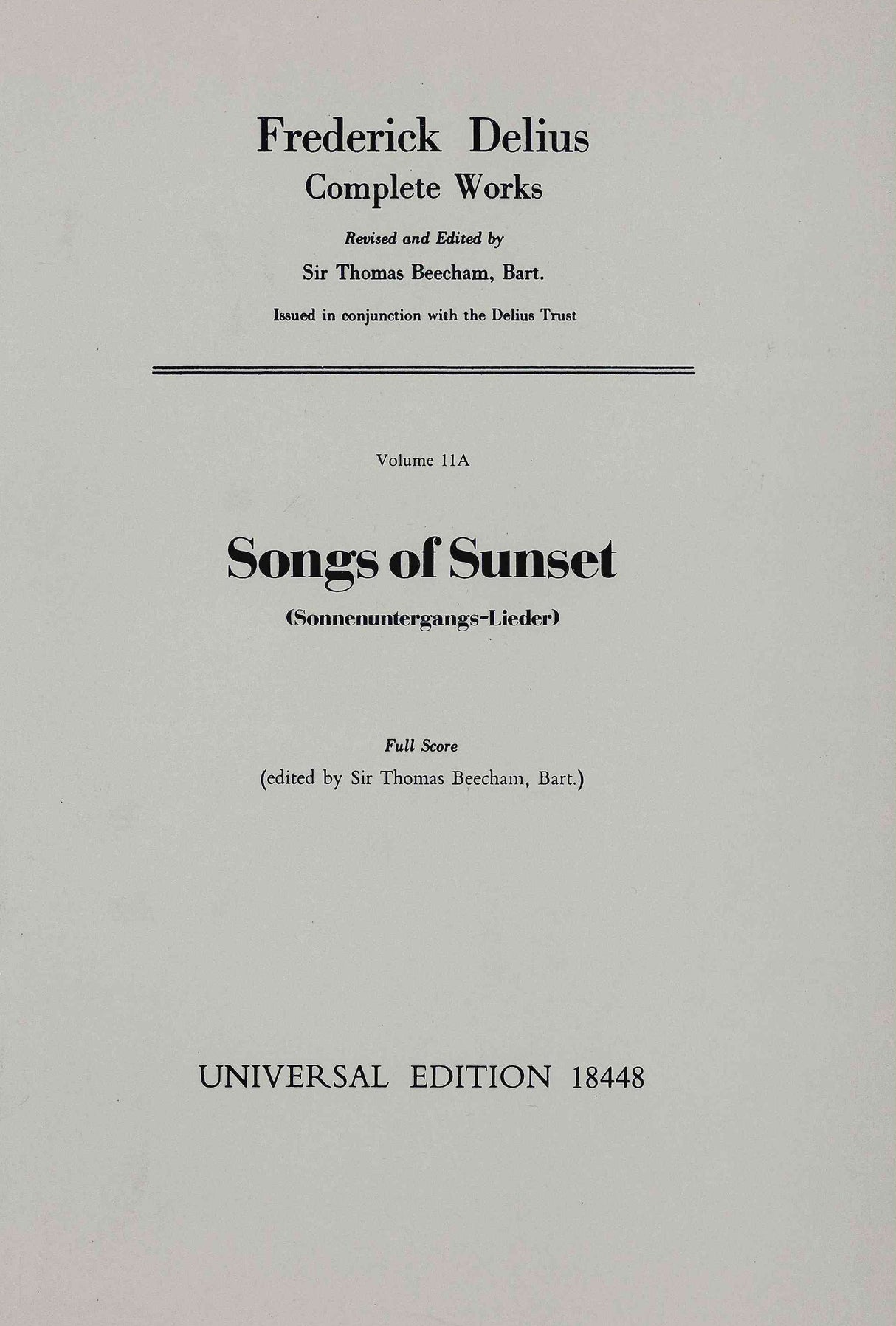 Delius: Songs of Sunset