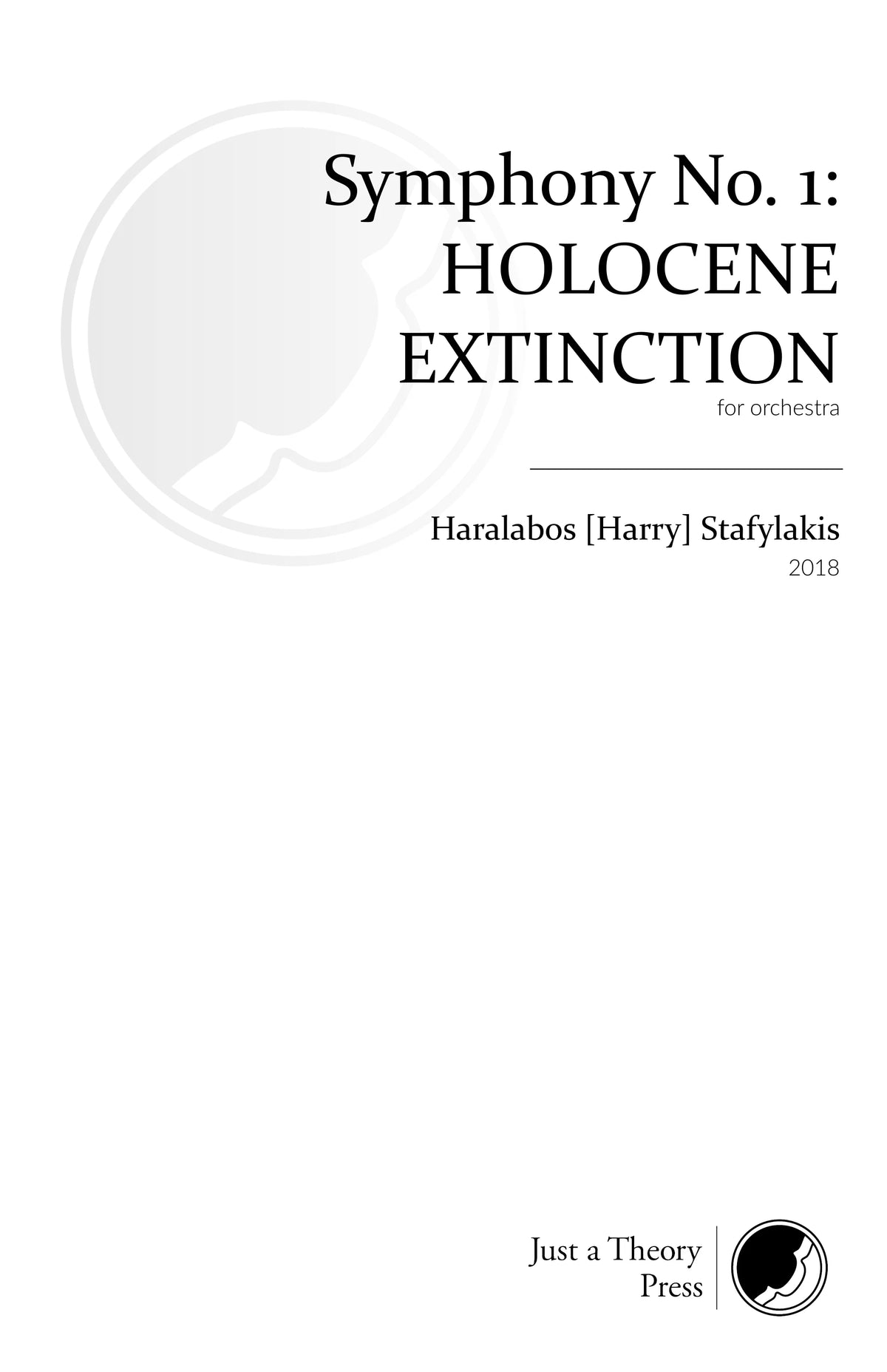 Stafylakis: Symphony No. 1 ("Holocene Extinction")