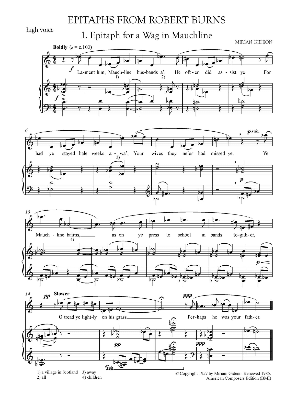 Gideon: Epitaphs from Robert Burns