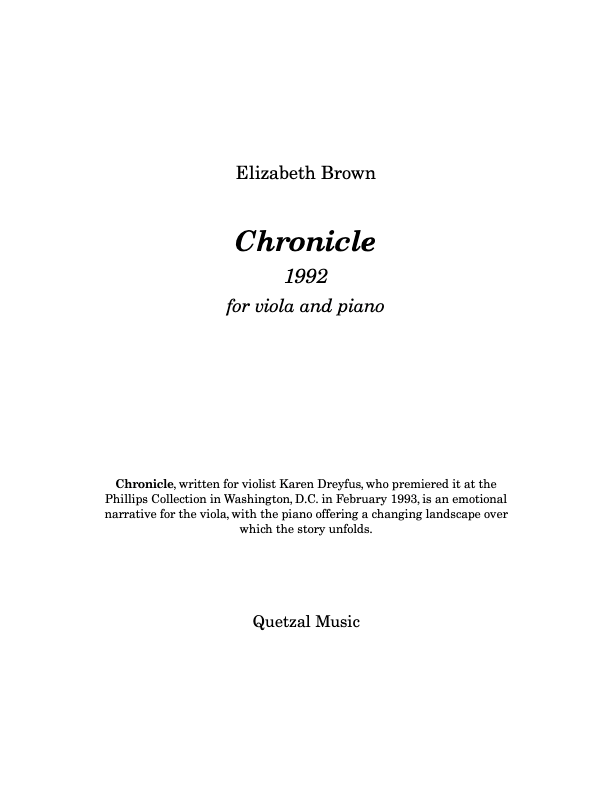 Brown: Chronicle
