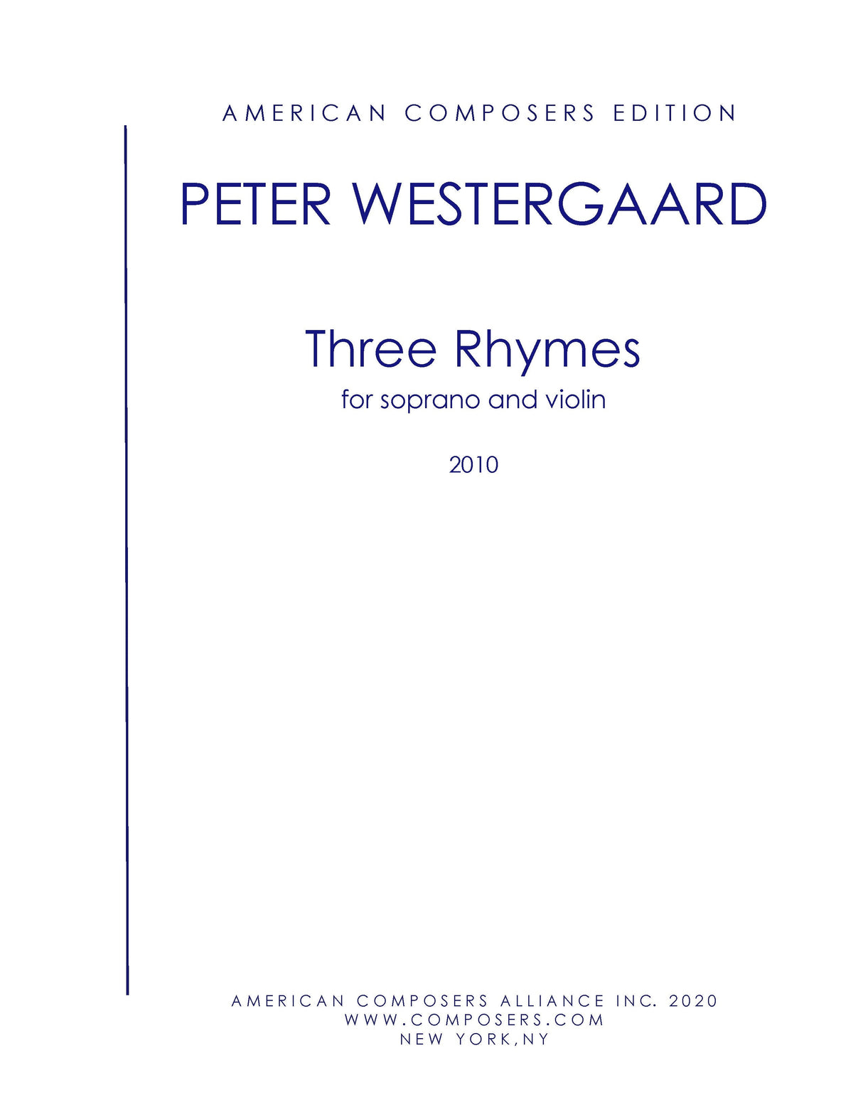 Westergaard: Three Rhymes