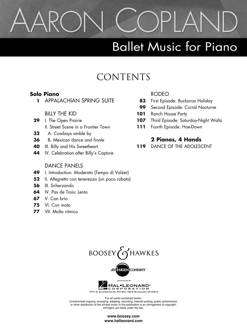Copland: Ballet Music for Piano