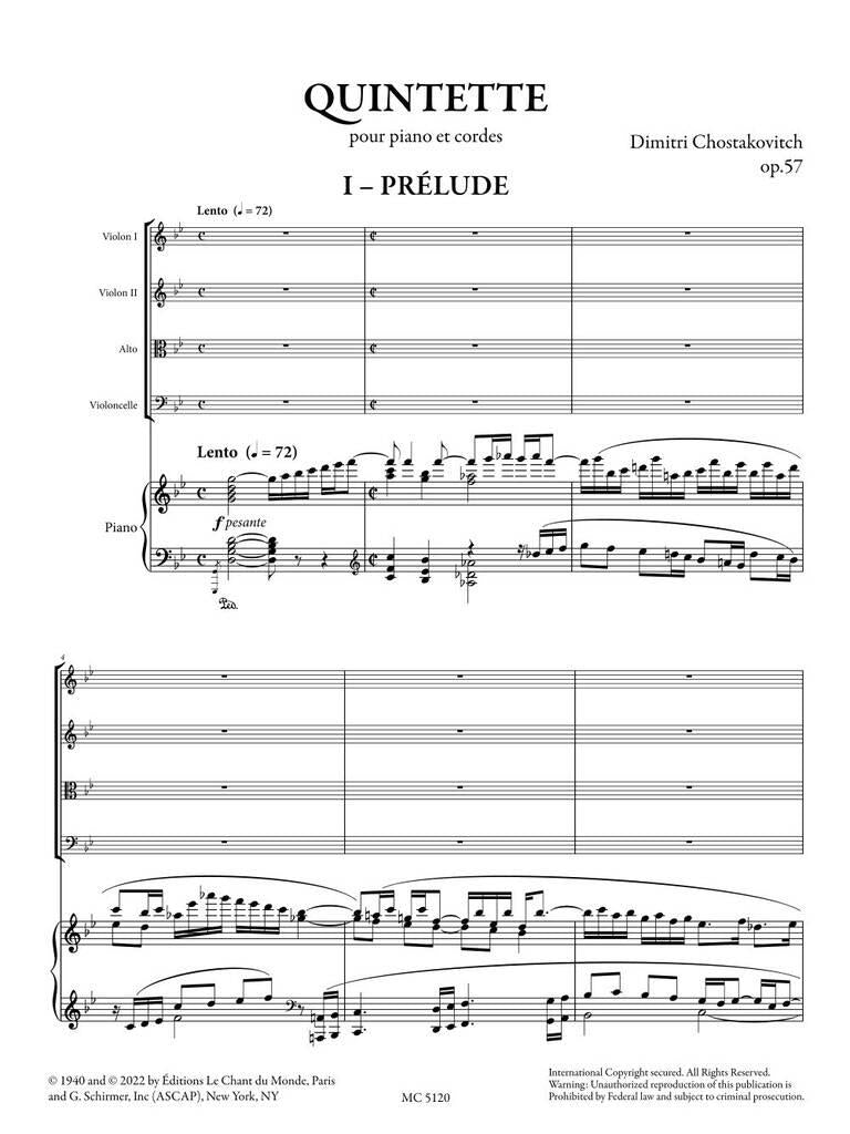 Shostakovich: Piano Quintet in G Minor, Op. 57