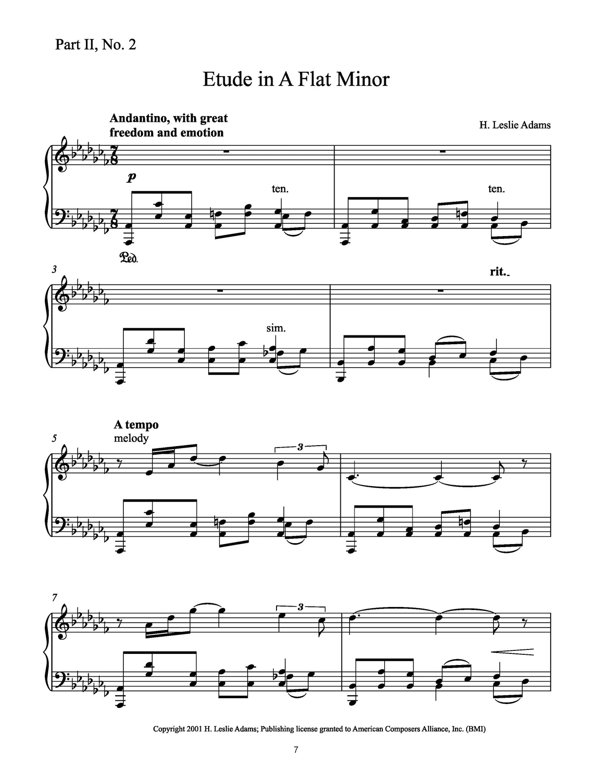 H.L. Adams: Etudes for Piano - Volume 2 (Nos. 13-24)