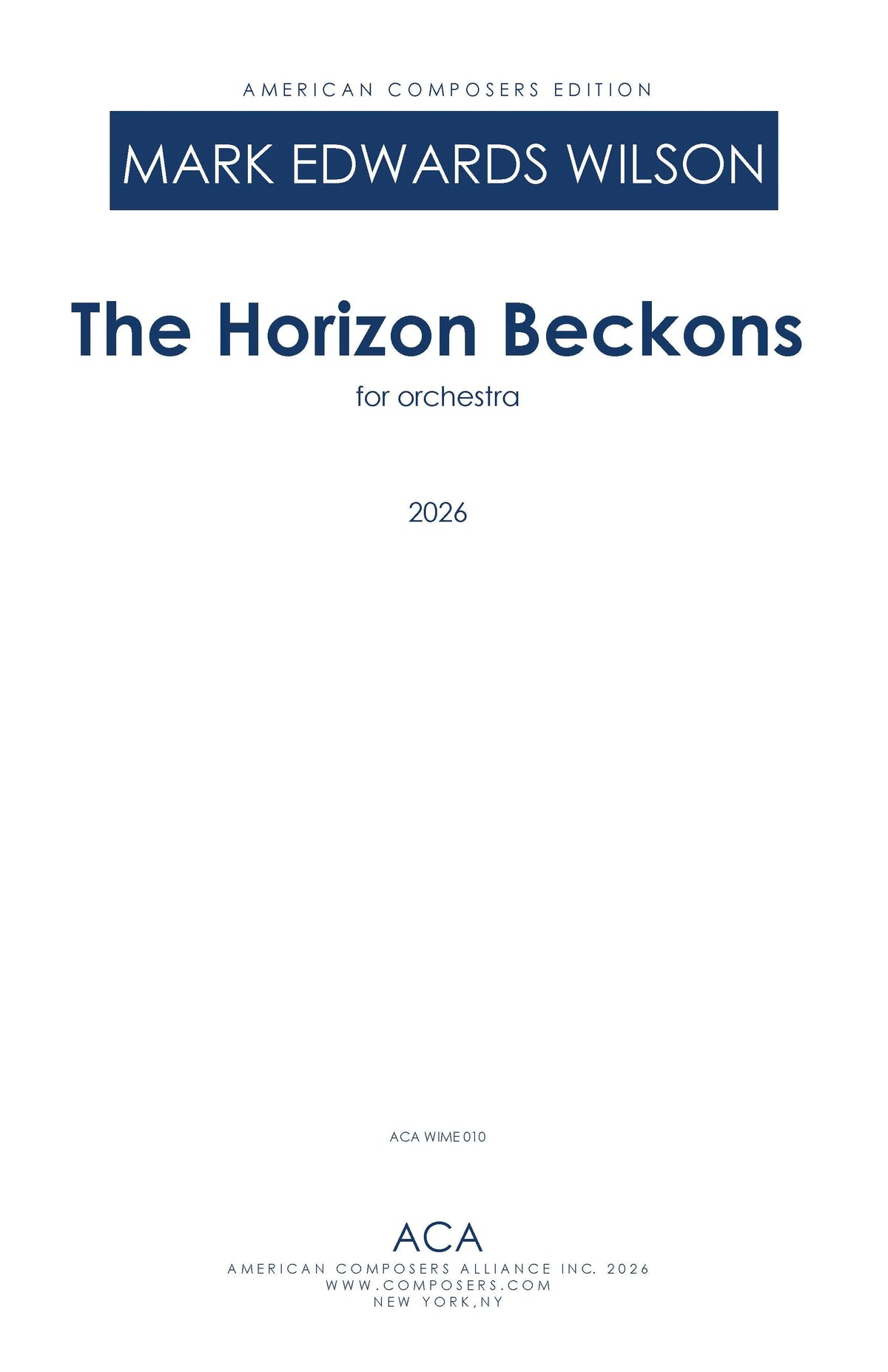 Wilson: The Horizon Beckons