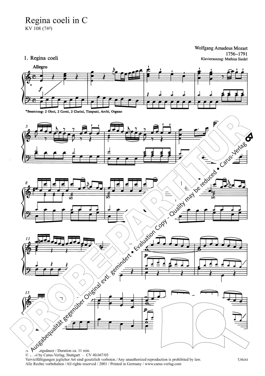 Mozart: Regina coeli, K. 108 (74d)