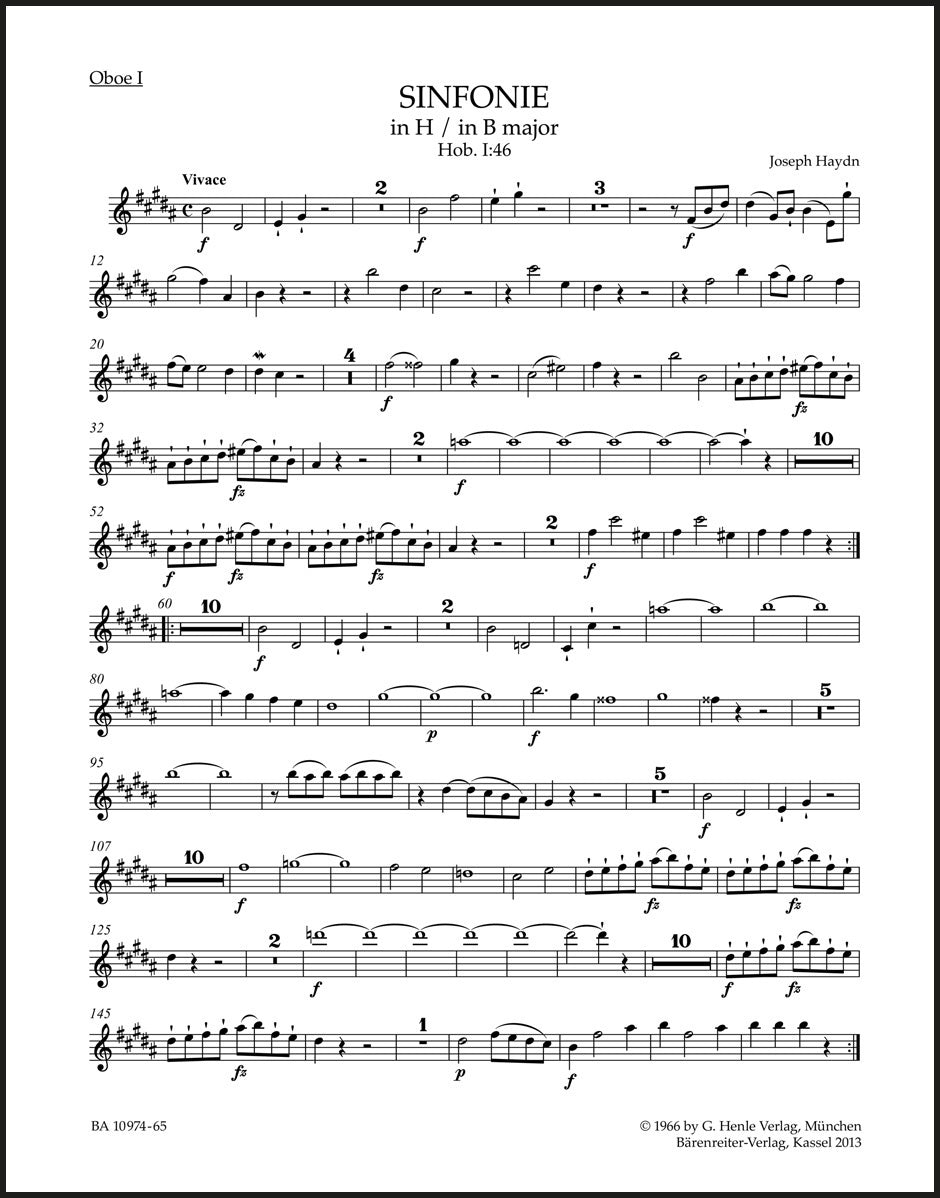 Haydn: Symphony in B Major, Hob. I:46