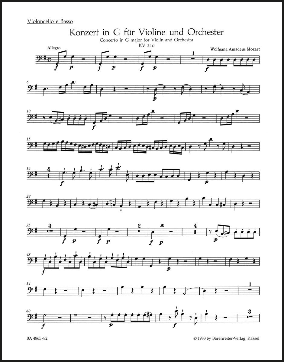 Mozart: Violin Concerto No. 3 in G Major, K. 216