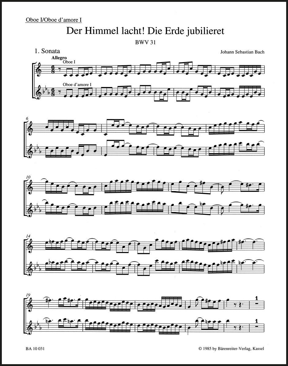 Bach: Der Himmel lacht! Die Erde jubilieret, BWV 31