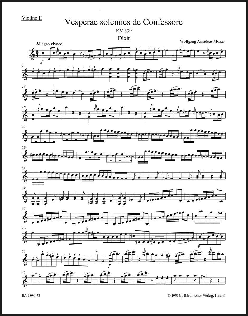 Mozart: Vesperae solennes de Confessore, K. 339