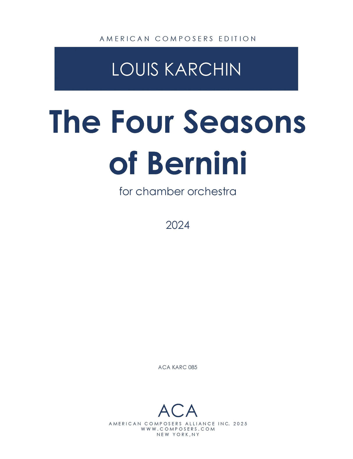 Karchin: Four Seasons of Bernini