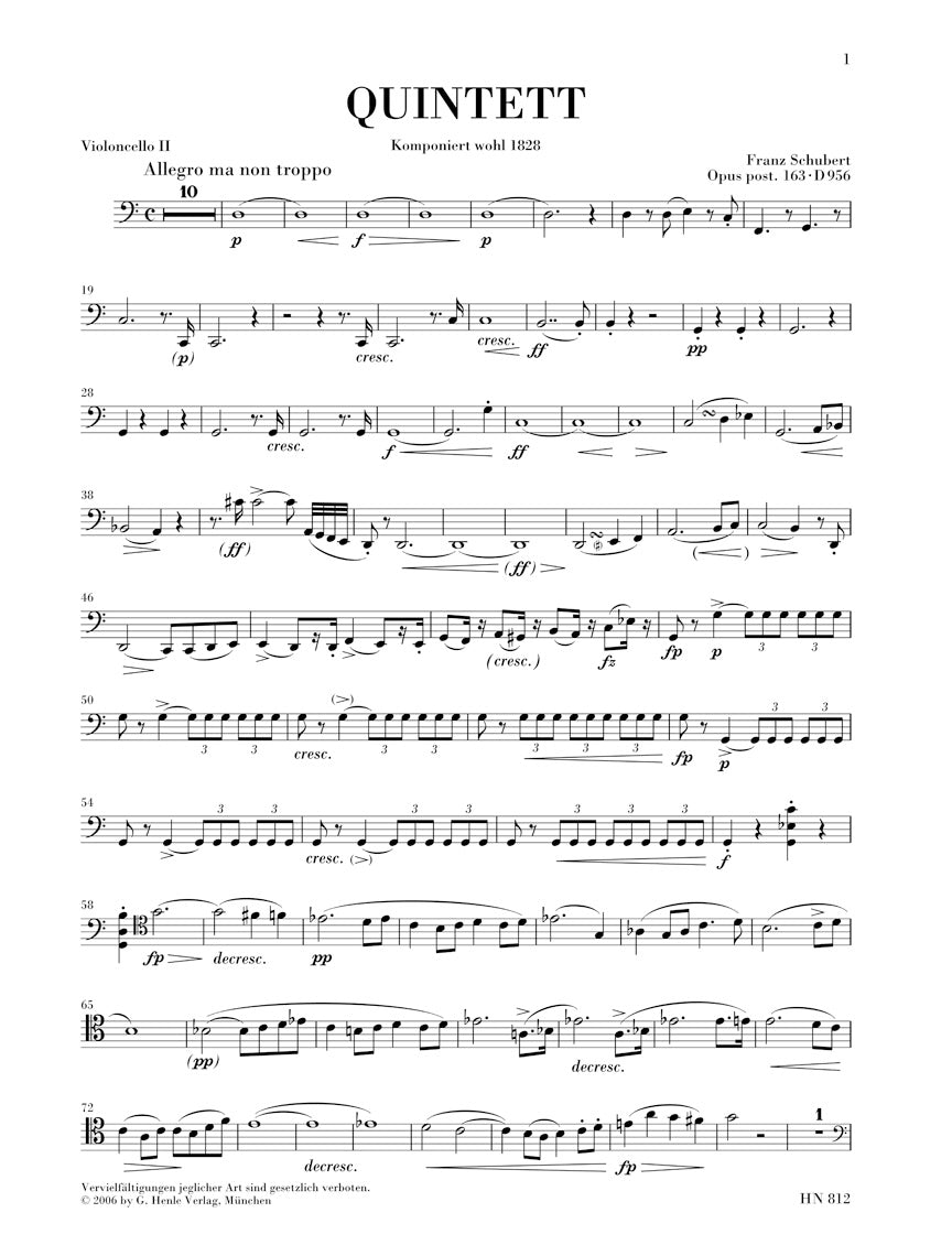 Schubert: String Quintet in C Major, Op. posth. 163, D 956