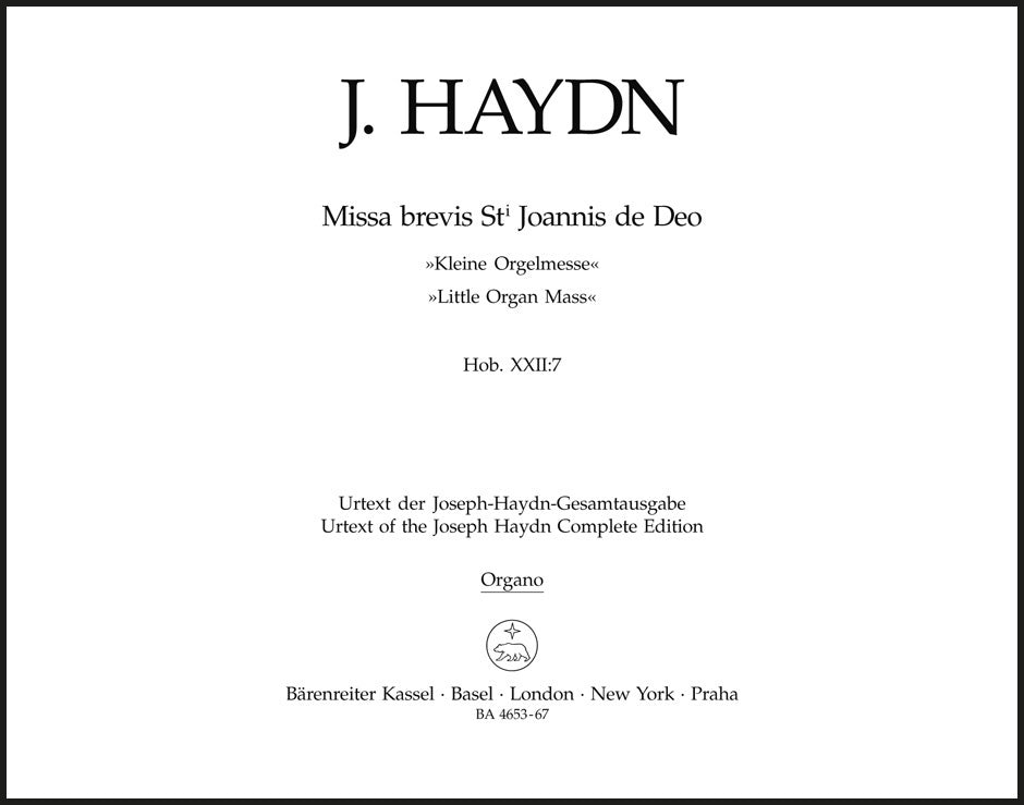 Haydn: Missa brevis Sancti Joannis de Deo, Hob. XXII:7