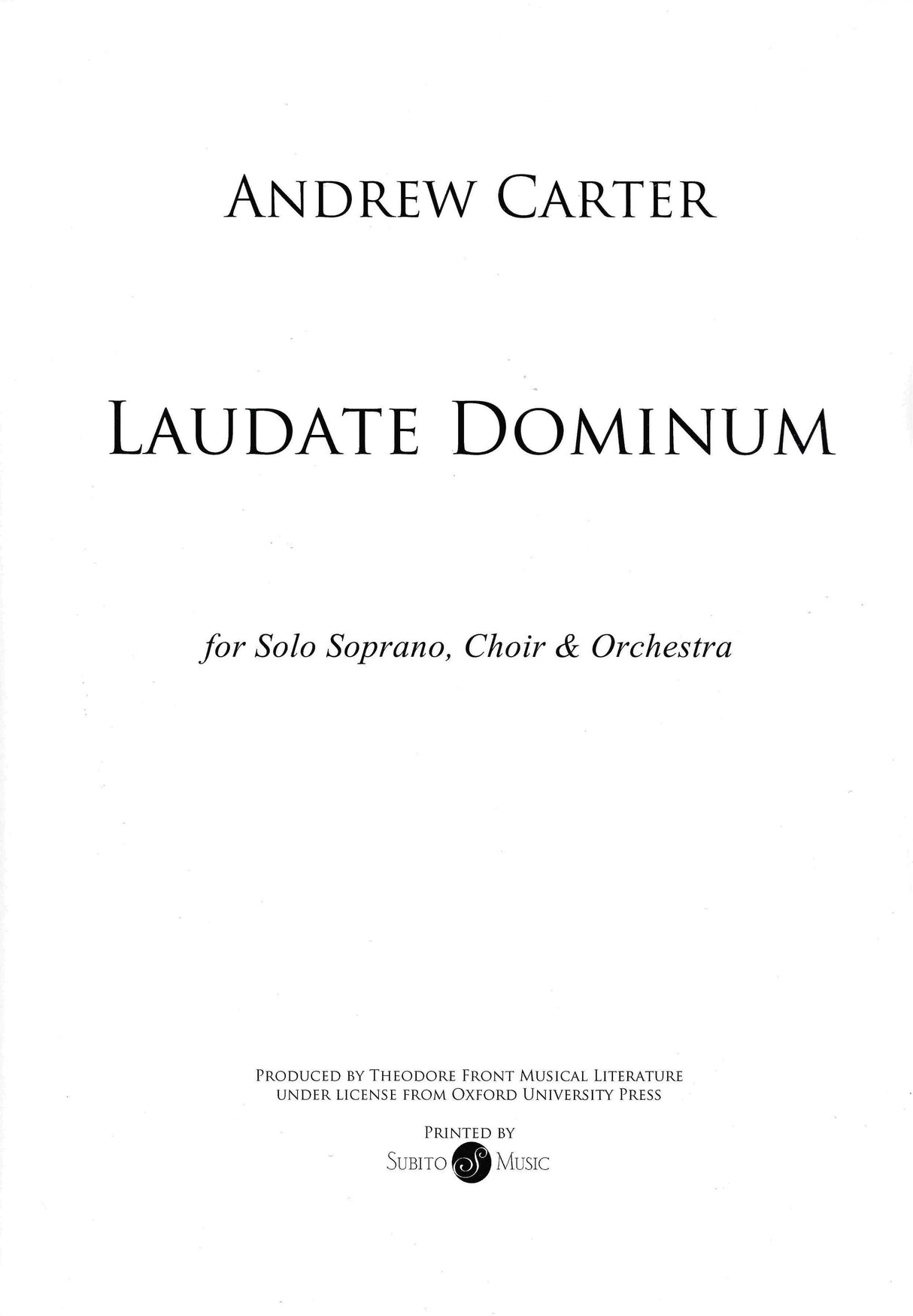 Carter: Laudate Dominum