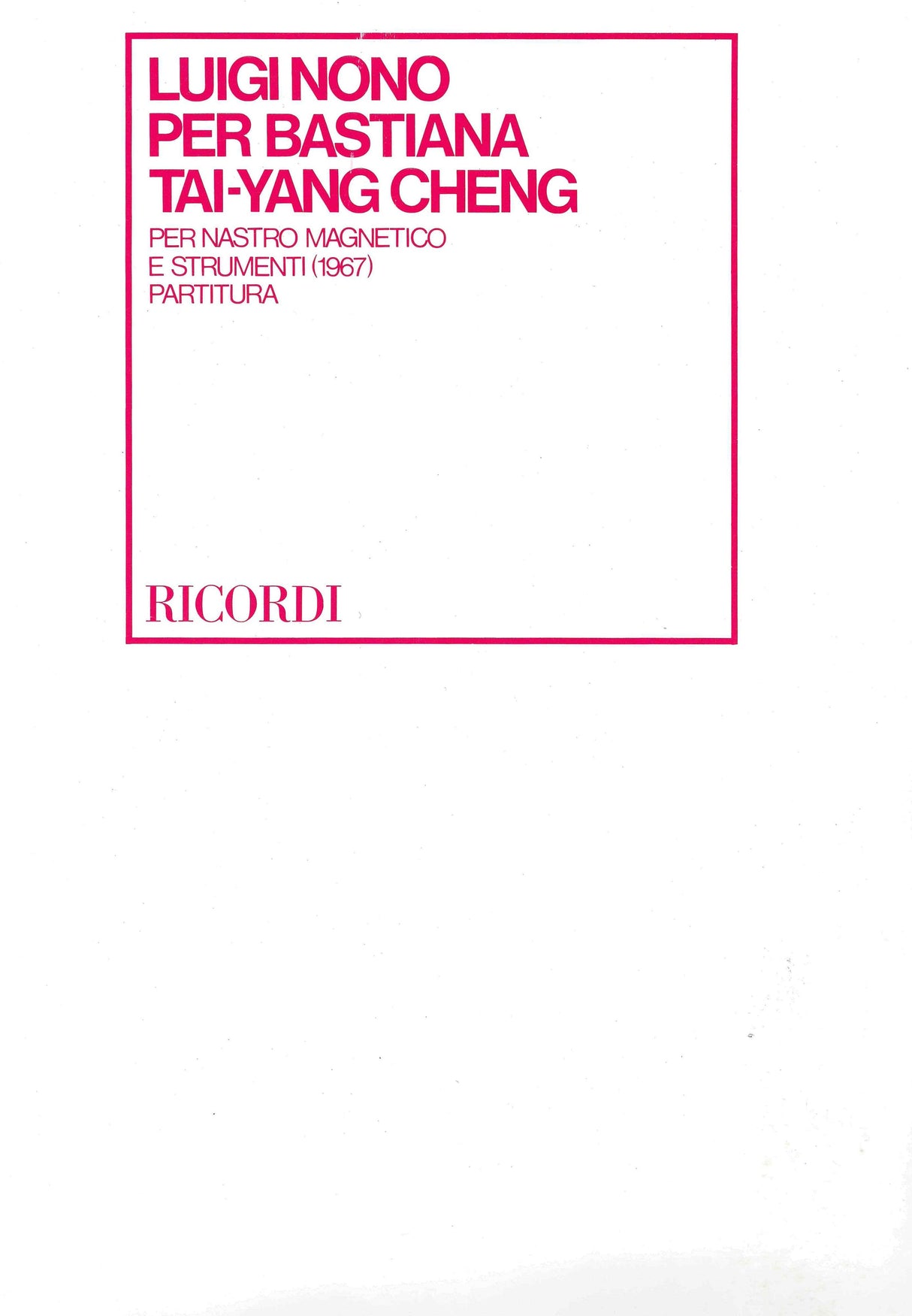 Nono: Per Bastiana Tai - Yang Cheng