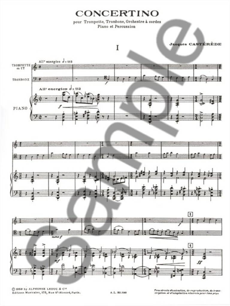 Castérède: Concertino for Trumpet, Trombone, String Orchestra, Piano and Percussion