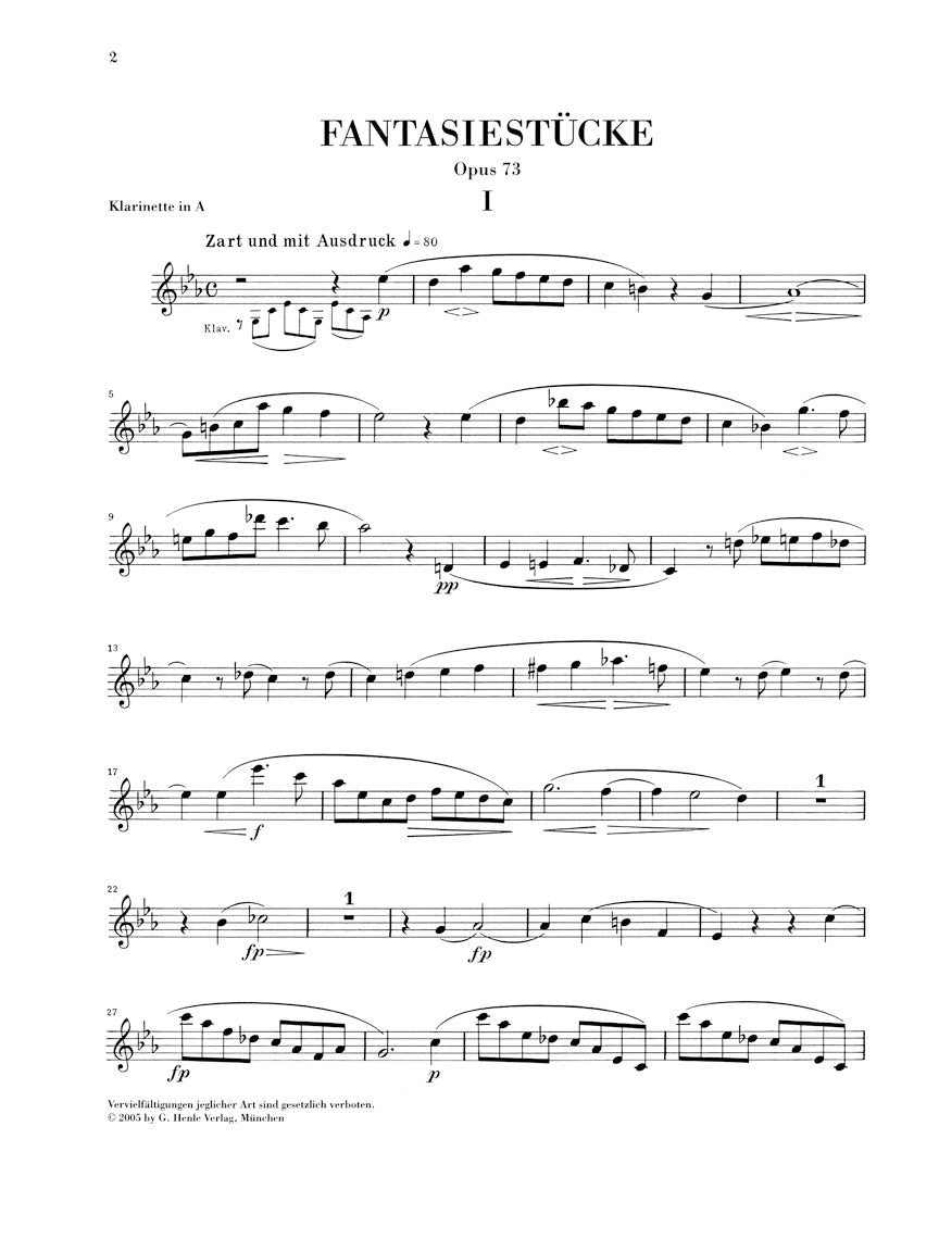 Schumann: Fantasiestücke, Op. 73