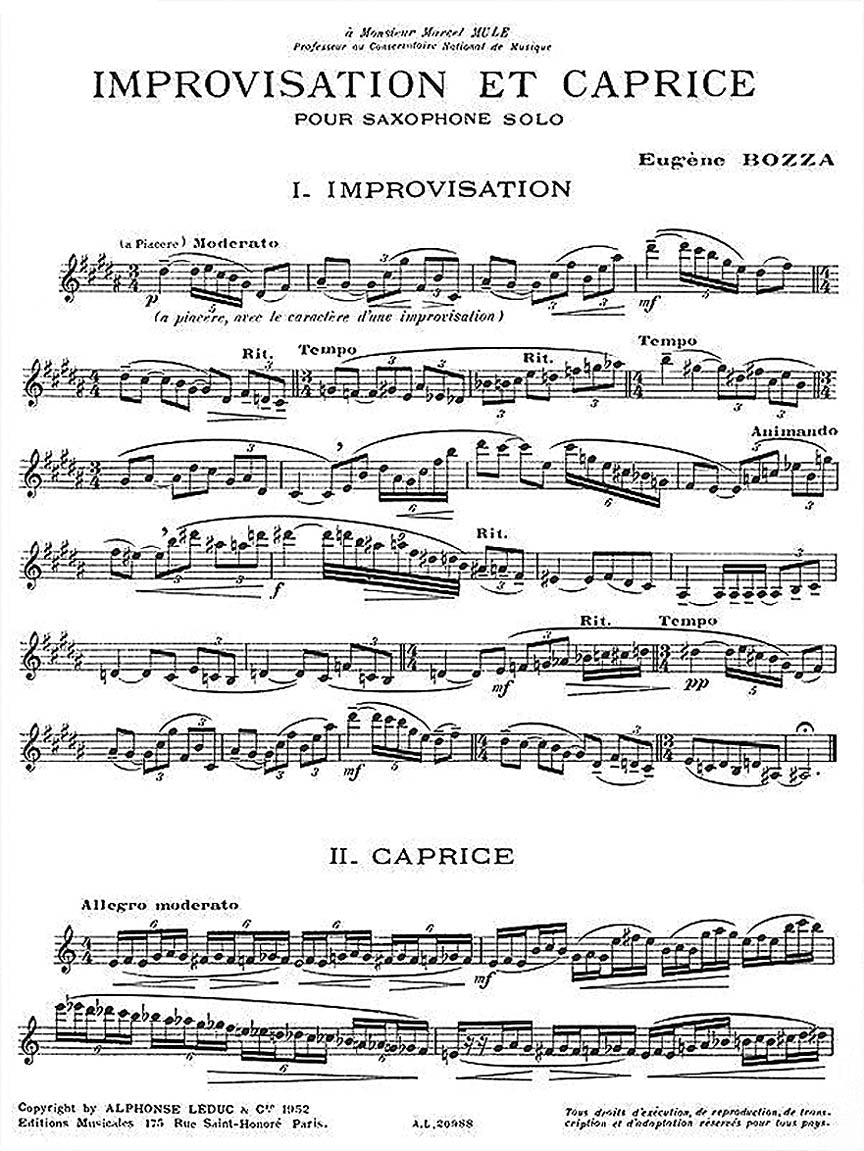 Bozza: Improvisation et Caprice