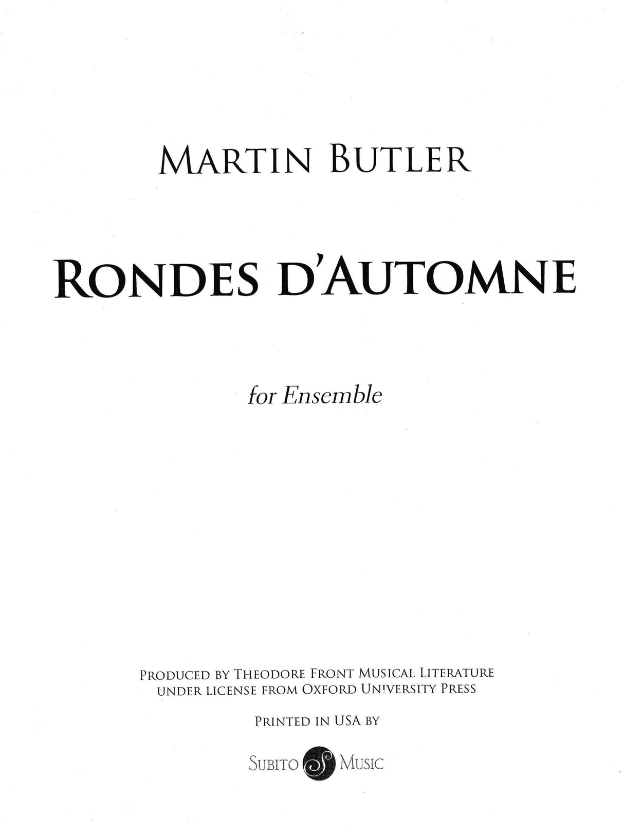 Butler: Rondes d'Automne