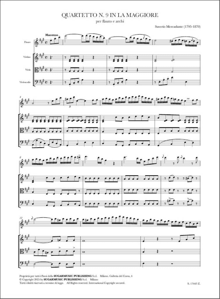Mercadante: Quartet No. 9 in A Major