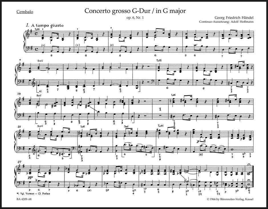 Handel: Concerto grosso in G Major, HWV 319, Op. 6, No. 1