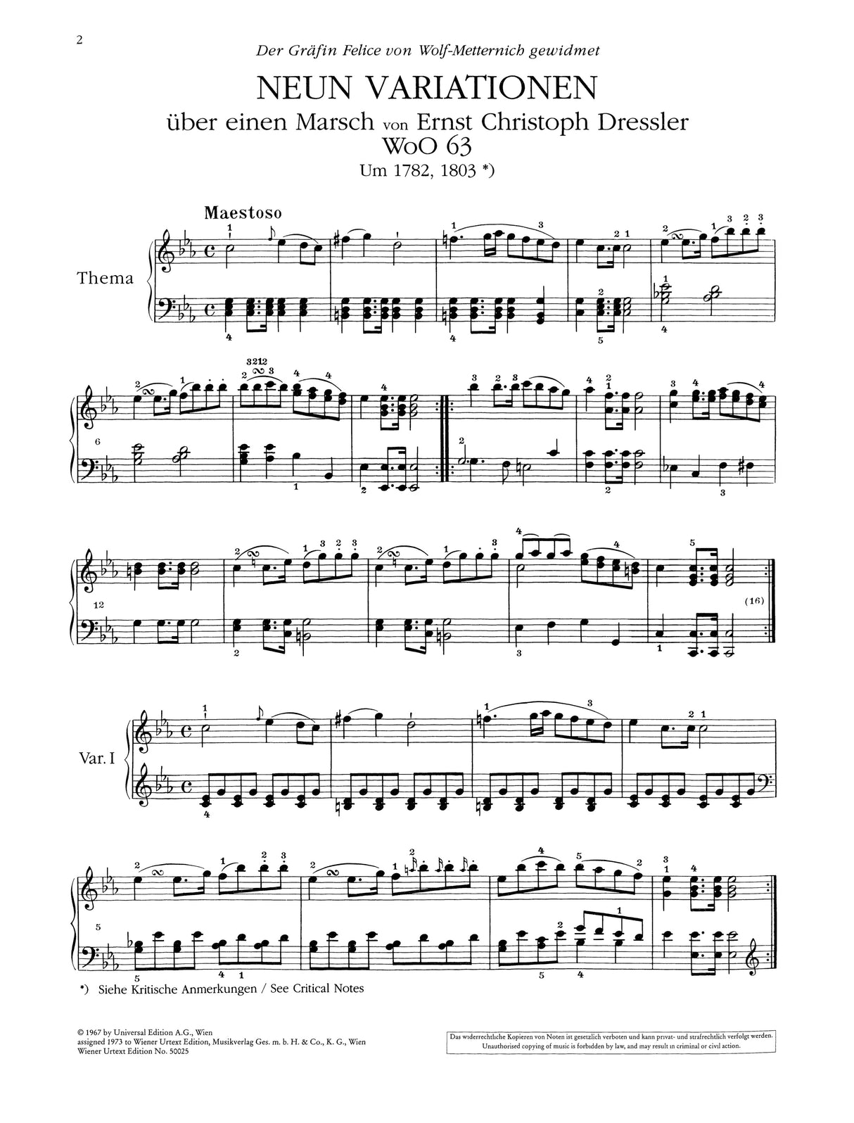 Beethoven: Variations for Piano - Volume 2