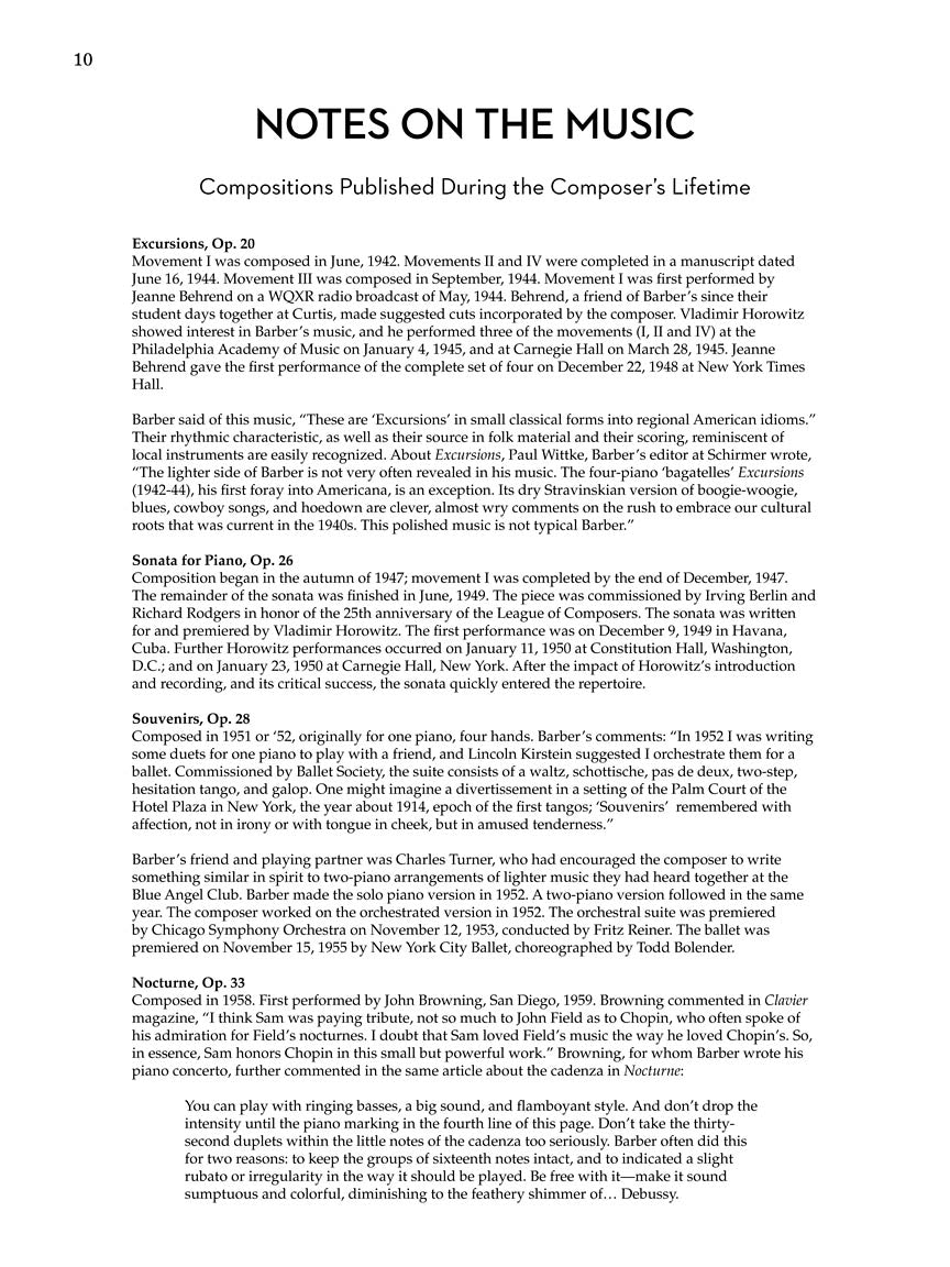 Barber: Complete Piano Music