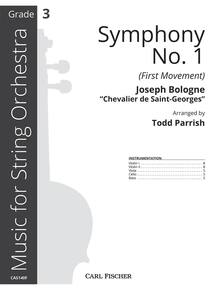 Saint-Georges: 1st Movement from Symphony in G Major, Op. 11, No. 1 (arr. for string orchestra)