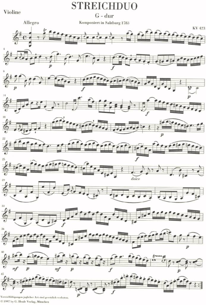 Mozart: Duets for Violin and Viola, K. 423 and 424