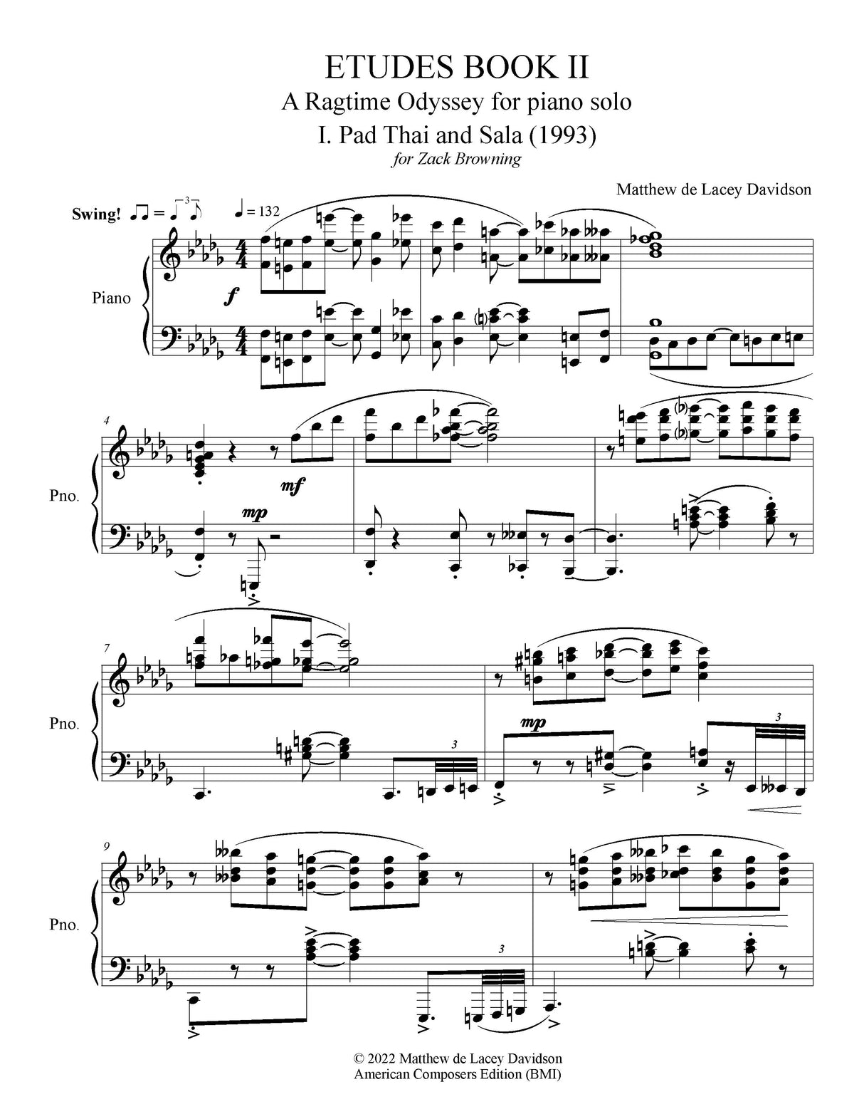 Davidson: Etudes for Piano Book II: A Ragtime Odyssey