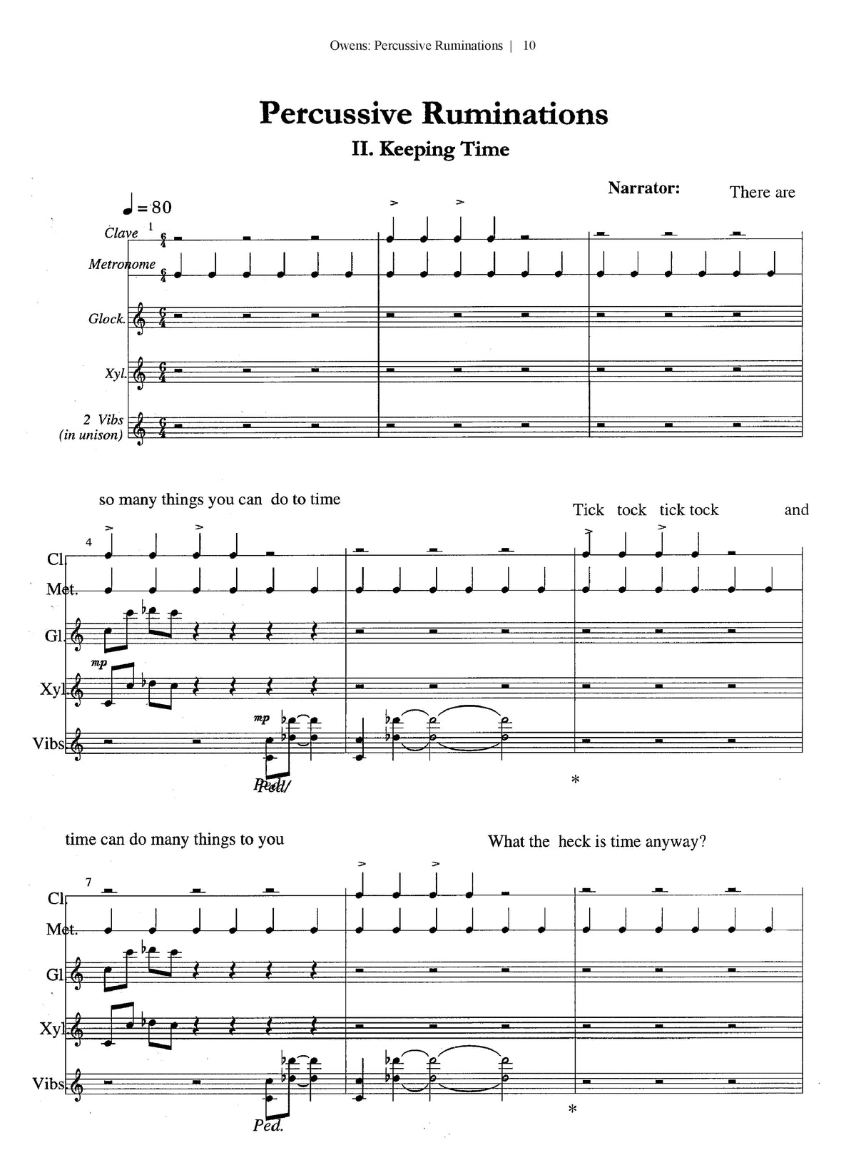 T.W. Owens: Percussive Ruminations