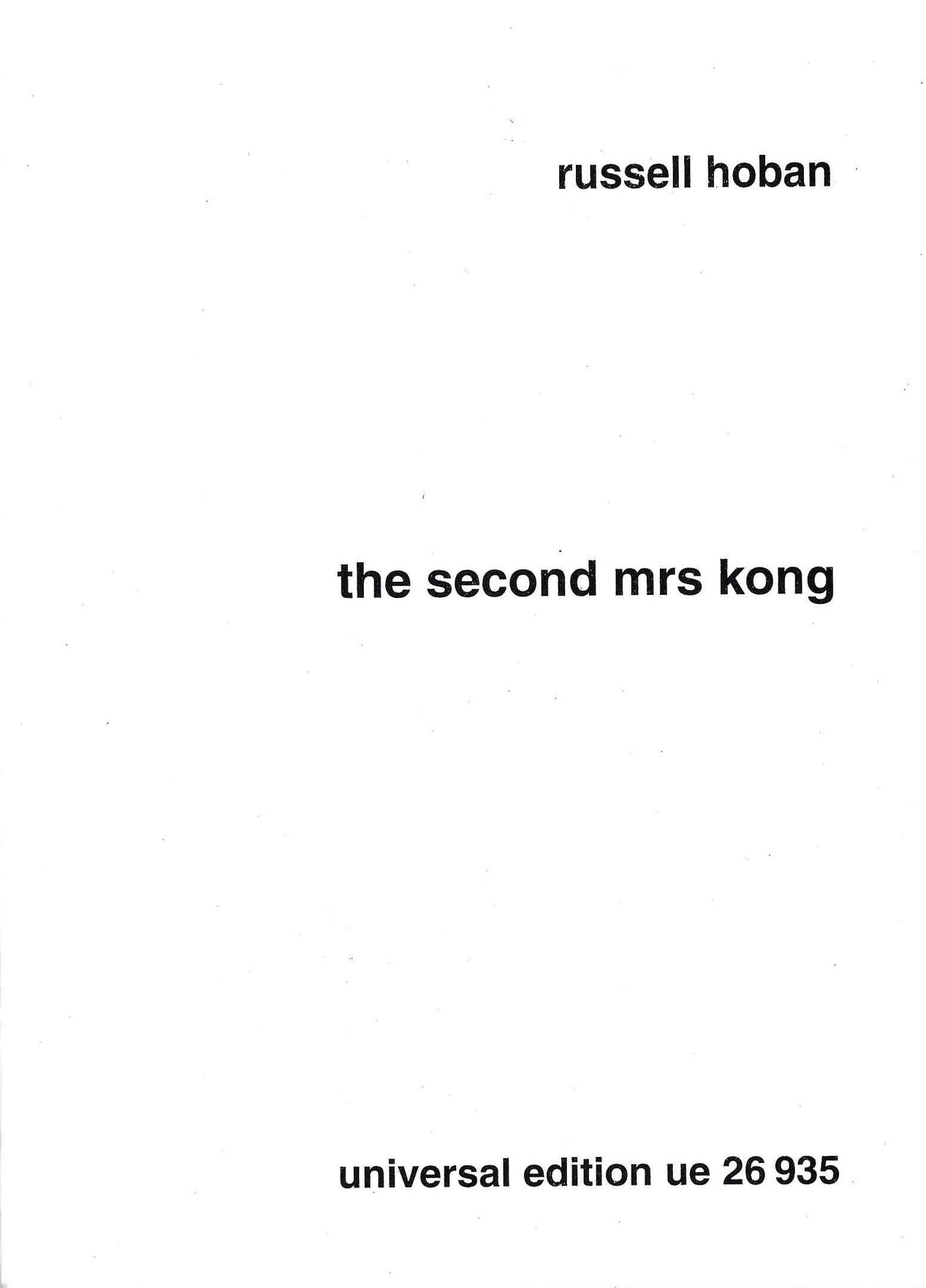 Birtwistle: The Second Mrs. Kong