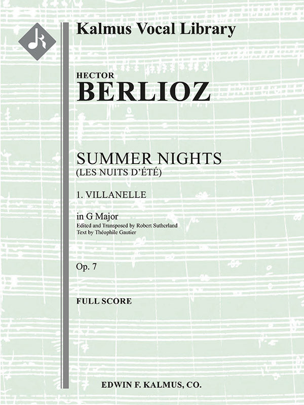 Berlioz: Villanelle, Op. 7, No 1 (transposed in G Major)